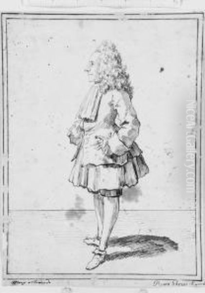Caricature Of A Man In Profile To The Left - view 1