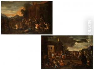 Figurenreiche Gesellschaft An Gedecktem Tisch Und Musikantengruppe
Vor Einer Herberge by Matteo Dei Pitocchi Ghidoni