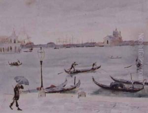 The Customs House and the Church of San Giorgio, Venice, Seen from the Piazzetta by Randolph Caldecott