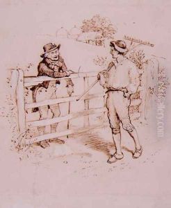The Shepherd, illustration from 'Lancashire Sketches', 1881 by Randolph Caldecott
