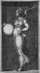 Allegorische Figur Mit Einer Kugel by Giorgio Ghisi