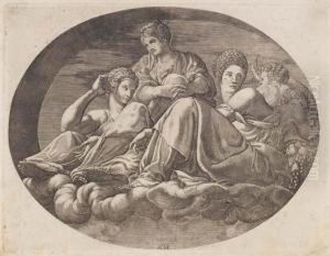 Giunone, Due Divinita Celesti E Unputto by Giorgio Ghisi