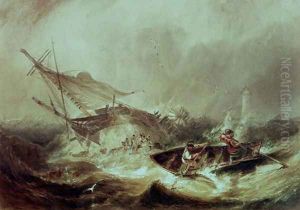 Rowing to rescue shipwrecked sailors off the Northumberland Coast by James Wilson Carmichael