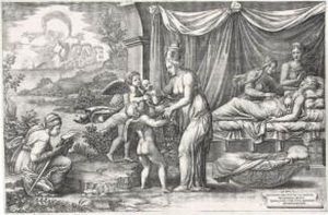 Allegory Of Birth (lewis 26) by Giorgio Ghisi