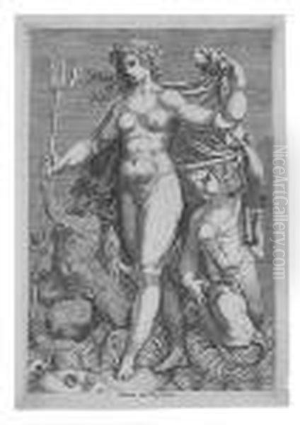 Thetis Standing With Two Tritons - view 1