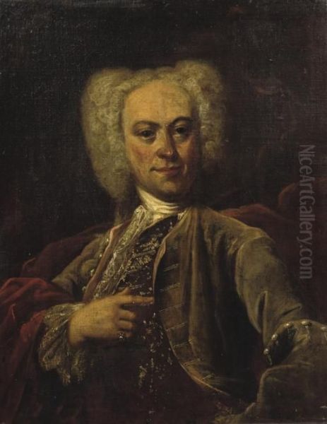Portrait Of A Nobleman, Half-length, In A Purple Coat And White Jabot - view 1