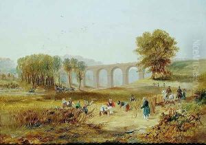 Corby Viaduct, the Newcastle and Carlisle Railway, 1836 by James Wilson Carmichael