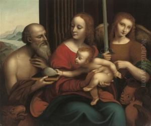 Madonna And Child With Saint Jerome And Saint Michael by Giampietrino