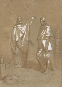 A Scene From Ancient History With Two Figures by Felice Gianni