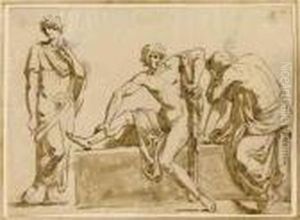 Classical Scene With Three Figures