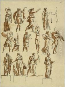 Studienblatt Mit Figuren Aus Der Antike by Felice Gianni