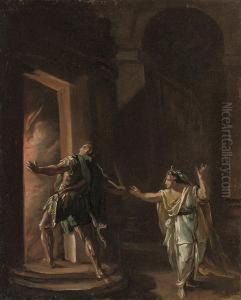 Figures Before A Burning City