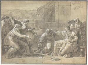 The Infant Moses Casting The Pharaoh's Crown To The Ground by Felice Gianni