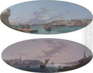 Midday, Valletta Harbour, Malta; And Evening, Vallettaharbour