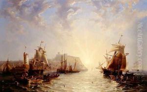 Shipping off Scarborough, 1845 by James Wilson Carmichael