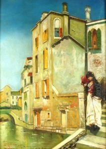 Scorcio Di Venezia Con Figura by Gianni