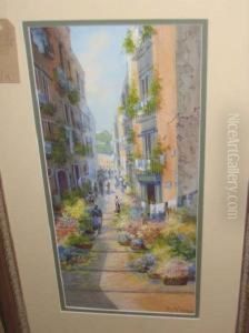 A Street Scene In Naples by Gianni