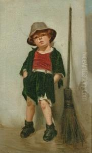 An Italian Boy Enjoying A Smoke; A Sweep by Gianni