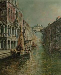 A Venetian Canal Scene A Venetian Canal Scene
