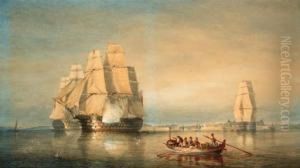A British Squadron Of The Red Saluting It's Arrival Off Piraeus,greece by Gianni