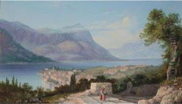 Overlooking An Italian Lake - view 1