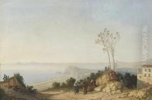 Monks Conversing On A Coastal Path