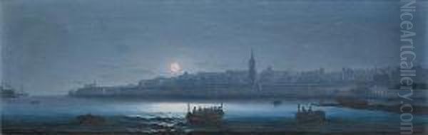 Valletta From Marsamxett Harbour At Night - view 1