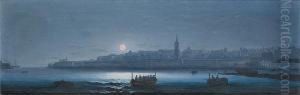 Valletta From Marsamxett Harbour At Night by Girolamo Gianni
