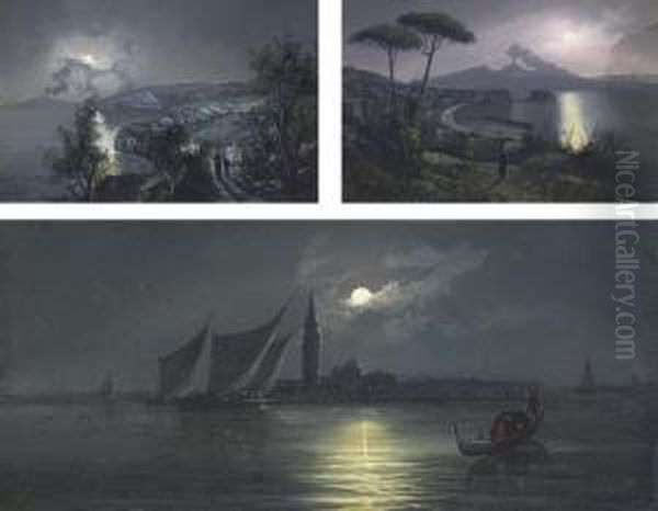 Sorrento By Moon; Bay Of Naples By Moon; And Isola Di San Giorgio, Venice By Moon - view 1