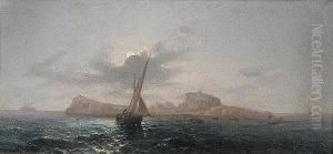 The Bay Of Naples By Moonlight; Capri By Moonlight, A Pair by Girolamo Gianni