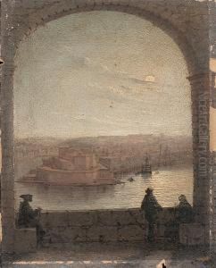 Fort St Angelo From Valletta, Moonight, Malta
