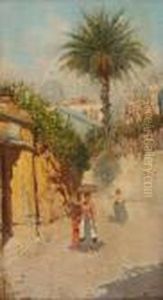 Ruelle Animee A Capri by Giuseppe Giardiello