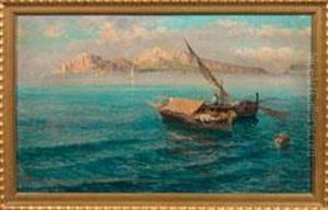 Fischerboote Vor Der Kuste Von Capri by Giuseppe Giardiello