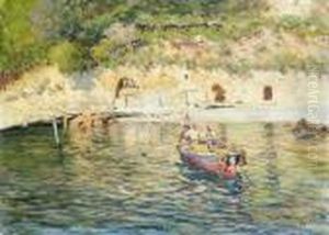Spiaggia Con Barca Di Pescatori by Giuseppe Giardiello