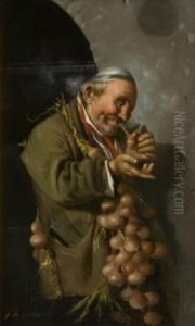 Ritratto Di Vecchio Con Pipa by Giuseppe Giardiello