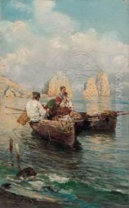 Pescatori A Capri by Giuseppe Giardiello