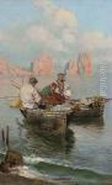 Fishermen Before I Faraglioni, Capri - view 1