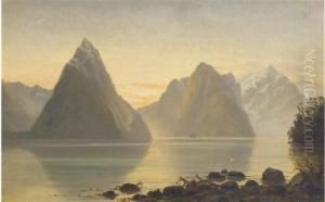Mitre Peak And The Waters Of Milford Sound, New Zealand
