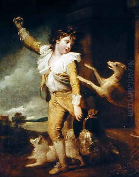 Boy with Dogs - view 1