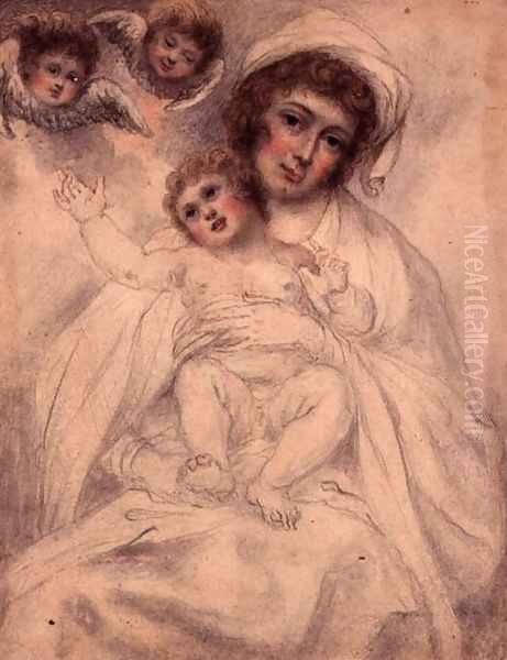 Mother and Child with Cherubs, c.1790 - view 1