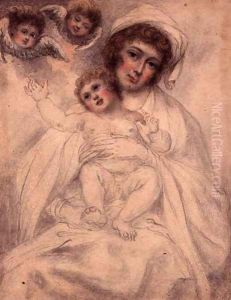Mother and Child with Cherubs, c.1790 by Richard Cosway