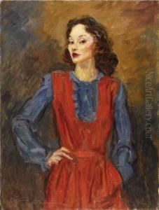 Girl In Red And Blue