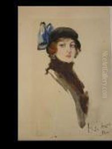 Woman In A Hat by Charles Dana Gibson