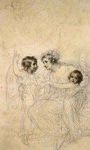 The Countess of Hopetoun with her daughters Jasmin and Lucy by Richard Cosway