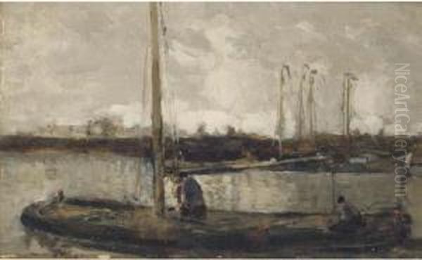 Figures In A Barge - view 1