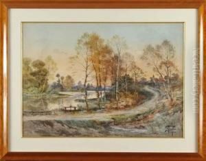 Chemin Menant Au Village by Hippolyte Jean Adam Gide