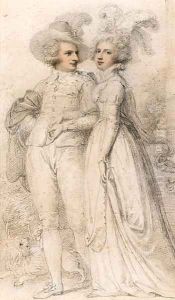 Portrait of Sir James Hamlyn, 1st Bt. and his wife Miss Williams, full-length by Richard Cosway