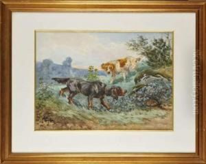 Les Chiens De Chasse A L'arret by Hippolyte Jean Adam Gide