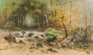 La Petite Cascade by Hippolyte Jean Adam Gide