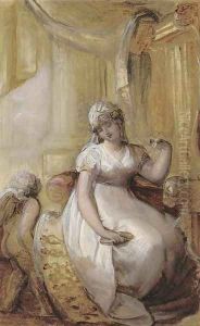 A lady at her toilet